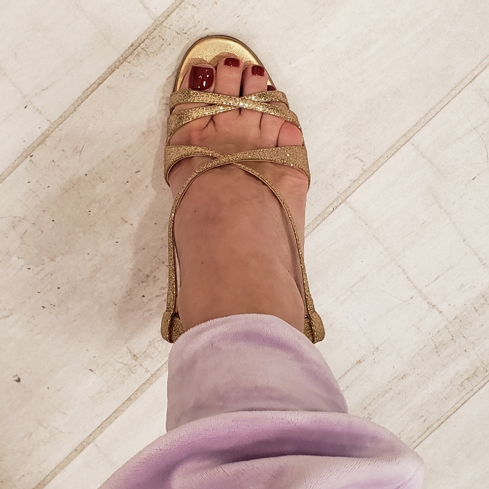 EUC- Christian Louboutin Gold Strappy Heels - Picture 16 of 16